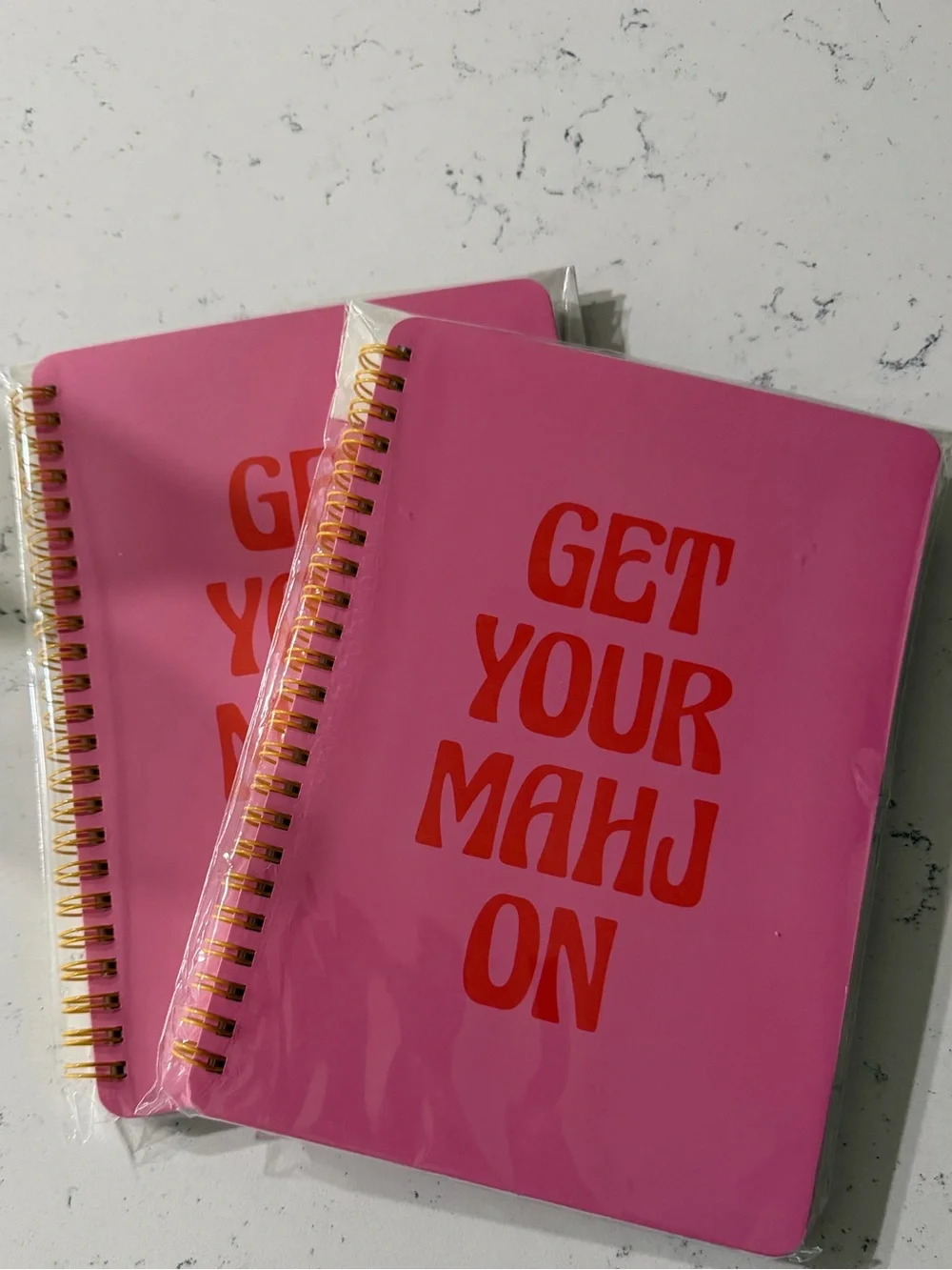 Let's Play Mah Jong Spiral Notebook - Pink